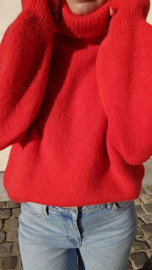CHARLINE turleneck knit red