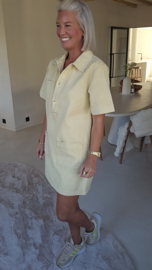 THE PERFECT JEANS dress short-sleeved butter yellow