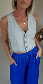 SALLI satin loose pants kobalt blue