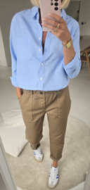 BEVIN cotton paperbag pants camel