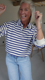 SONIE polo striped sweatshirt kobalt blue