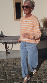 CANDY STRIPE soft knit orange ecru