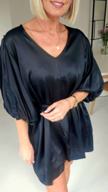 MILENA satin dress black