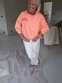 ICONIC CLUB sweatshirt neon peach