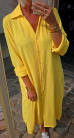 RHEA maxi shirt dress yellow