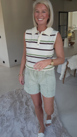 NELLA sleeveless polo knit chocolat green