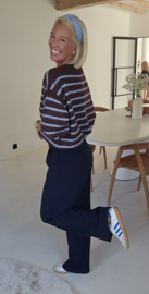 KARA striped knip chocolat blue