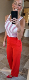 BASIC cotton striped top red