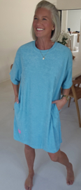 ADELINE midi terry dress turquoise