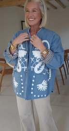 AVELIN oversized jacket washed blue