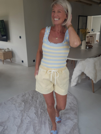 JULIE striped viscose top blue yellow