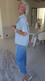 SEASIDE LOVERS short-sleeved shirt blue