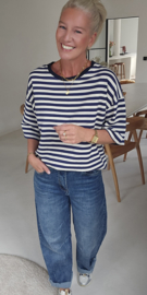 AYLIN oversized striped T-shirt navy
