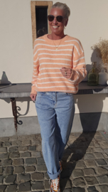 CANDY STRIPE soft knit orange ecru