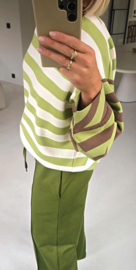 LOEBIDOE striped sweatshirt olive