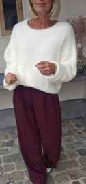 PLUSH softest knit ivory round collar