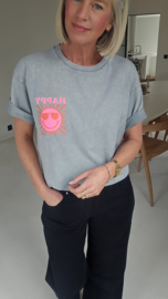 HAPPY cotton T-shirt grey