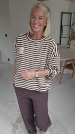 JINTHE striped light sweatshirt chocolat