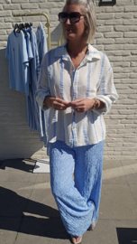 JANE striped tetra shirt blue