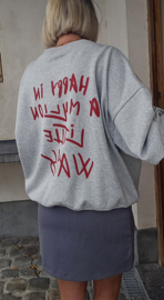 HAPPY IN A MILLION LITTLE WAYS sweatshirt grey