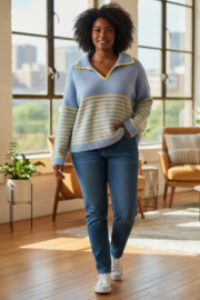 LUCE knit curve blue yellow