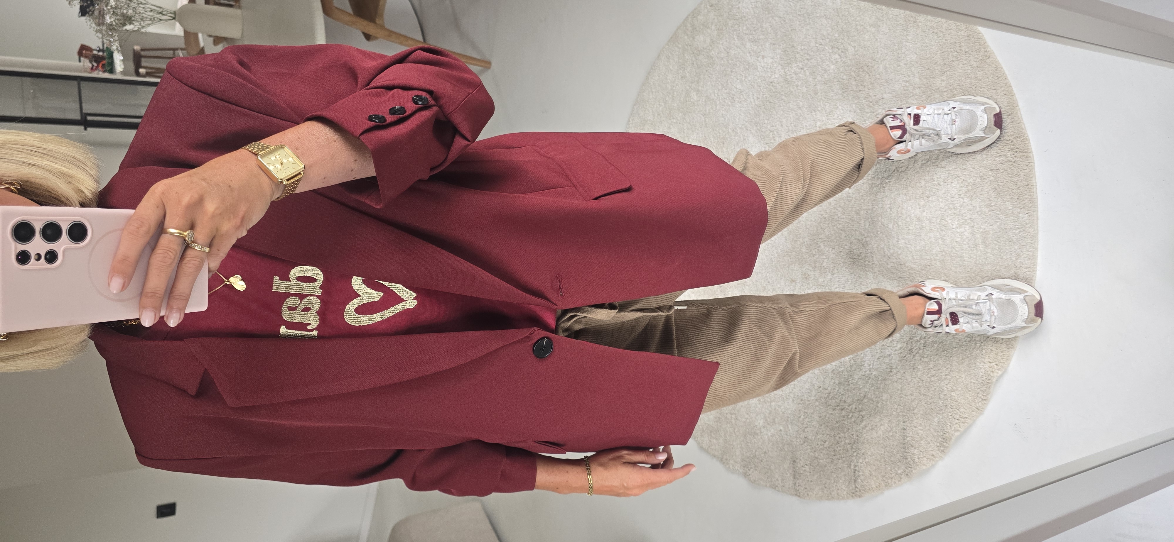 BIANDE suit blazer burgundy