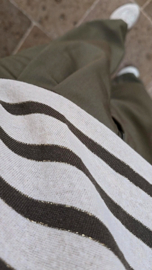 STIEN striped cotton longsleeve khaki