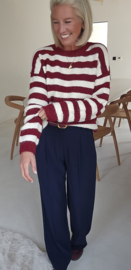 ANOUK striped soft knit burgundy