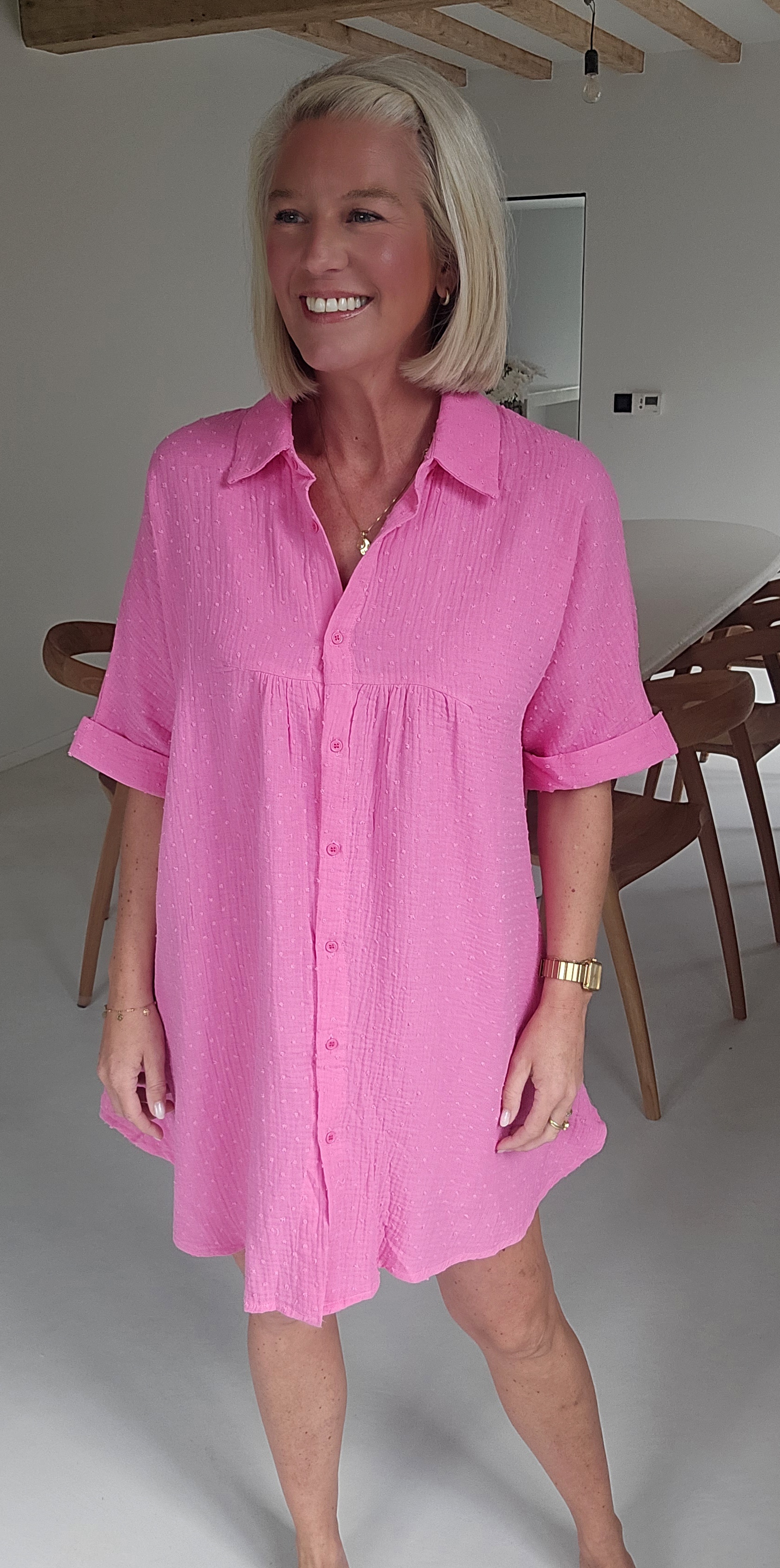 JANNA tetra shirt dress fuschia