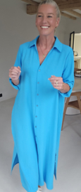 RHEA maxi shirt dress turquoise
