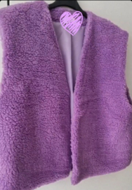 RIANNE sleeveless teddy coat lilac