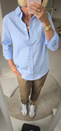 AVA basic cotton shirt fresh blue