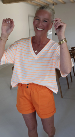 I HOPE YOUR DAY WAS SMILEY T-shirt neon orange