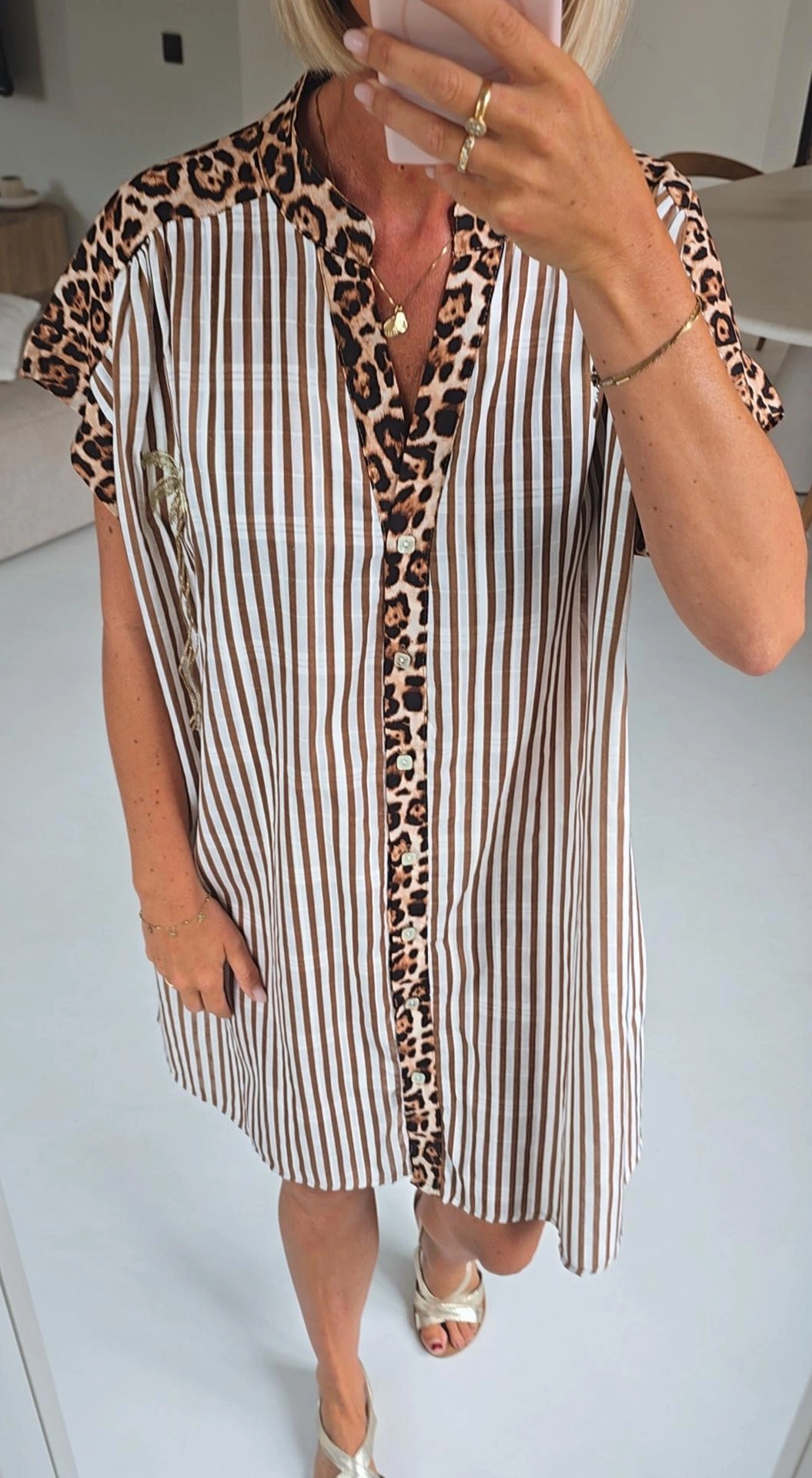 PALMTREE beach dress camel