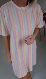 VERO striped terry dress pastel