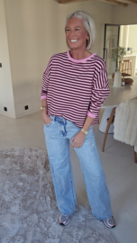 STRIPED BREEZE sweatshirt burgundy