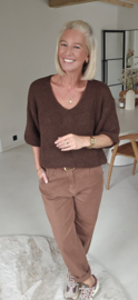 MAYLEY short-sleeved knit chocolat