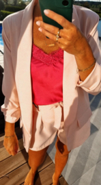 BUYorCRY suit soft pink shorts
