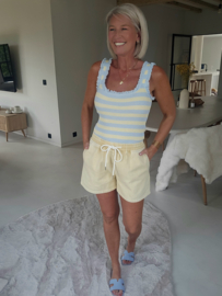 JULIE striped viscose top blue yellow