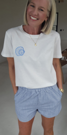 SEA SHELL cotton T-shirt blue