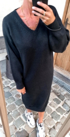LYNA maxi knit dress black