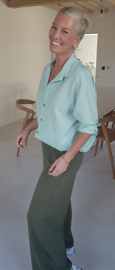 LAURA striped cotton shirt mint
