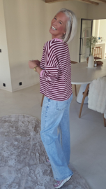 STRIPED BREEZE sweatshirt burgundy