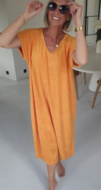 DIDI maxi terry T-shirt dress orange v-neck