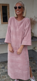 MANDU soft velvet maxi dress soft old pink