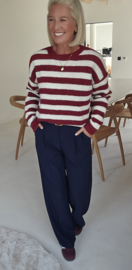 ANOUK striped soft knit burgundy
