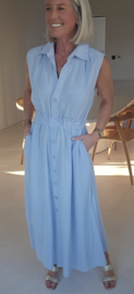 KIRA viscose linen maxi dress baby blue