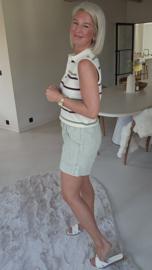 CALISTA high waist cotton summer short khaki