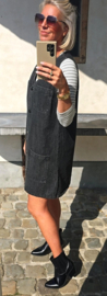 MOLLINE sleeveless jeans dress black