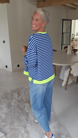 MOXIE striped sweatshirt kobalt blue